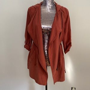 Divided Rust Jacket with Hood